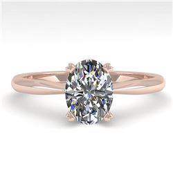 1.01 ctw Oval Cut VS/SI Diamond Engagment Designer Ring 18k Rose Gold