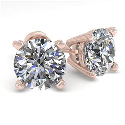 1.50 ctw VS/SI Diamond Stud Designer Earrings 14k Rose Gold