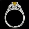 Image 2 : 1.35 ctw SI/I Fancy Intense Yellow Diamond 3 Stone Set 10k White Gold