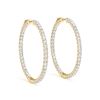 Image 2 : 4.5 ctw Diamond VS/SI 40 MM Hoop Earrings 14k Yellow Gold