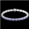 Image 2 : 24 ctw Tanzanite Eternity Designer Bracelet 14k White Gold
