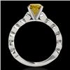 Image 2 : 1.5 ctw Certified SI/I Fancy Intense Yellow Diamond Ring 10k White Gold