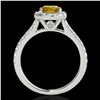 Image 2 : 1.70 ctw Certified SI/I Fancy Intense Yellow Diamond Ring 10k White Gold