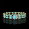 Image 1 : 13.14 ctw Turquoise & Diamond Bracelet 14K Yellow Gold