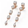 Image 1 : 2.8 ctw Mix cut Diamonds Designer Earrings 18K Rose Gold