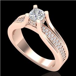 1.01 ctw Cushion VS/SI Diamond Micro Pave Ring 18k Rose Gold