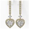 Image 2 : 2.4 ctw Heart Diamond Designer Earrings 18K Yellow Gold