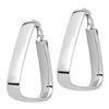 Image 2 : 14k White Gold Omega Back Triangle Hoop Earrings - 7x 44 mm