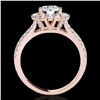 Image 2 : 2.01 ctw Certified Diamond Solitaire Halo Ring 10k Rose Gold