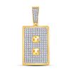 Image 1 : 10kt Yellow Gold Mens Round Diamond Power Outlet Plug Charm Pendant 5/8 Cttw