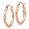 Image 2 : 14k Rose Gold Diamond Cut Polished Hoop Earrings