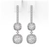 Image 2 : 2.5 ctw Cushion Cut Diamond Designer Earrings 18K White Gold