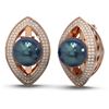 Image 2 : 1.61 ctw Diamond & Pearl Earrings 18K Rose Gold