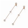 Image 1 : 2 ctw Diamond Station Earrings 18K Rose Gold