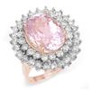 Image 1 : 12.08 ctw Kunzite & Diamond Ring 14k Rose Gold