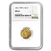 Image 1 : 1861 $2.50 Liberty Gold Quarter Eagle New Reverse MS-61 NGC