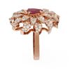 Image 2 : 3.52 ctw Ruby & Diamond Ring 18K Rose Gold