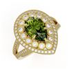 Image 1 : 5.02 ctw Certified Tourmaline & Diamond Victorian Ring 14K Yellow Gold