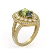 Image 2 : 5.02 ctw Certified Tourmaline & Diamond Victorian Ring 14K Yellow Gold