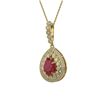 Image 1 : 4.97 ctw Certified Ruby & Diamond Victorian Necklace 14K Yellow Gold