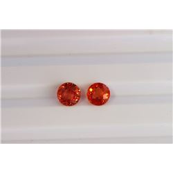 2.52ct round Shape Orange Sapphire Match Pair Dimension 5.9x3.9