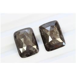 16.91ct Emeralald Cut Sapphire Slice Match Pair