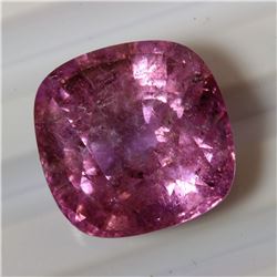 24.84ct Cushion Shape  Copper Bearring Pariba Tourmaline  Dimension 16.6x16.5x12.8mm