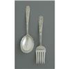 Image 1 : An S. Kirk & Son Sterling Repousse Salad Set NR An American Silver Salad Set