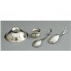 Image 2 : Georg Jensen Sterling Nut Bowl, Two Spoons NR A Danish Silver Nut Bowl, Two Serving Spoons And A Mex