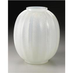 A French R. Lalique Glass 'Biskra' Vase A French Glass Vase