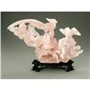 Image 1 : A Carved Rose Quartz Group of Birds A Carved Rose Quartz Group of Birds