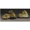 Image 1 : Two Carved Jade Horses Two Carved Jade Horses