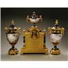 Image 2 : A Sevres-Style Porcelain And Gilt Bronze Clock A Sevres-Style Porcelain And Gilt Bronze Clock Set[BR