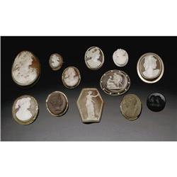 A Group Of Twelve Cameo Brooches A Group Of Cameo Brooches