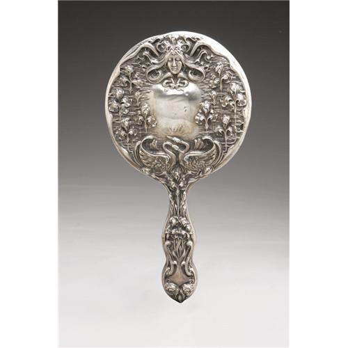 An Unger Bros. Sterling Art Nouveau Hand Mirror An American Silver Hand ...