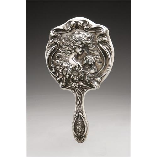 An Unger Bros. Sterling Art Nouveau Hand Mirror An American Silver Hand ...