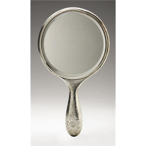 Wilcox Silver Co. Sterling Hand Mirror and Brush An American Silver