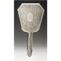 A Foster & Bailey Silver Hand Mirror and Brush An American Silver Hand Mirror and Brush