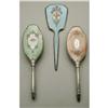 Image 4 : Two American Sterling & Enamel Brushes & Mirror Two American Silver And Enamel Brushes And Mirror Ba