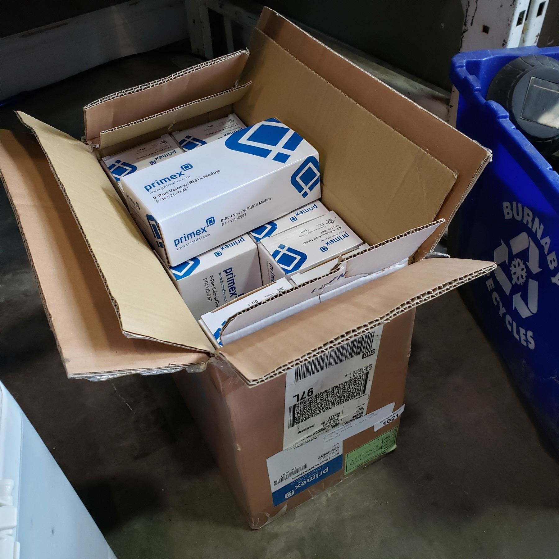 BOX OF PRIMEX 8 PORT VOICE MODULES