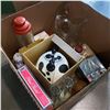 Image 2 : BOX OF VACUUM SEALERS, LATCH HOOK DESIGN, 2 BOXES OF GLASSWARE, KITCHEN WARE, AND OTHER SERVING PIEC