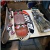 Image 1 : 2 SKATEBOARDS, SKATEBOARD DECK, TIN SIGN, AND SNORKLE SET
