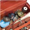Image 2 : RED TOOL BOX W/ GRINDING BITS