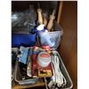 Image 2 : SHELF LOT OF PAINTING SUPPLIES METAL BINS W/ CONTENTS AND MORE