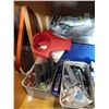Image 3 : SHELF LOT OF PAINTING SUPPLIES METAL BINS W/ CONTENTS AND MORE