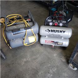 DURABRAND AND HUSKY AIR COMPRESSOR - HUSKY AIR COMPRESS AS IS