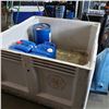 Image 4 : LARGE PLASTIC BIN 5FT BY 5FT W/ PLASTIC CONTAINERS