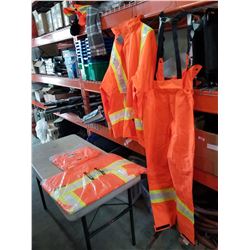 2 CONDOR HIGH VIS JACKETS AND 2 COVERALLS 4XL JACKETS, MEDIUM COVERALLS