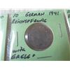 Image 3 : 3 GERMAN WAR TIME 10 REICHSPFENNIG W/ EAGLE AND SWASKITA PLUS 2 BLOCKS OF HITLER STAMPS