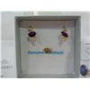 Image 2 : 10KT YELLOW GOLD 7x5mm GENUINE 2CT AMETHYST EARRINGS W/ APPRAISAL $995